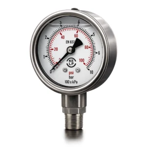 Manómetro con Glicerina 0 a 17 bar 250 psi - Acero Inoxidable