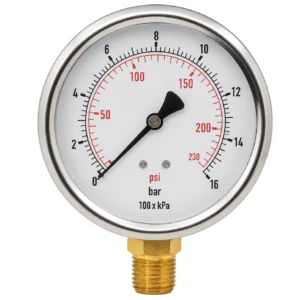 Manómetro Glicerina 0 - 17 bar / 250 psi Carcasa Inoxidable