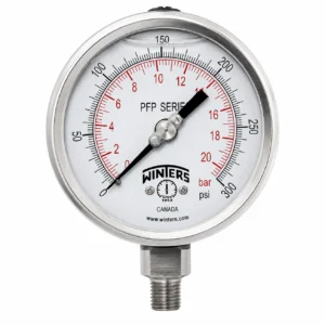 Manómetro Winters P3S 0-300 PSI 1/4” NPT Inoxidables